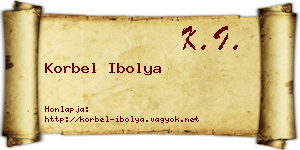 Korbel Ibolya névjegykártya